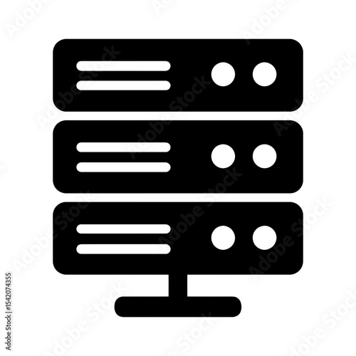 very simple flat and single minimalist Server Silhouettes in black on a white background