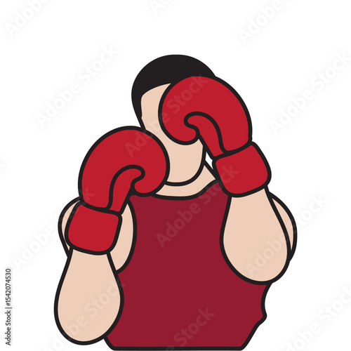 boxing, male boxer on white background. symbol boxer for web, ads, banner and etc. vector illustration EPS 10.