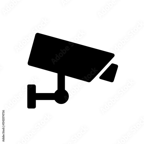 very simple flat and single minimalist Security Camera Silhouettes in black on a white background