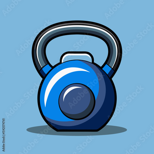 Blue kettlebell weight fitness exercise gym