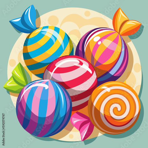 Assorted colorful wrapped hard candies