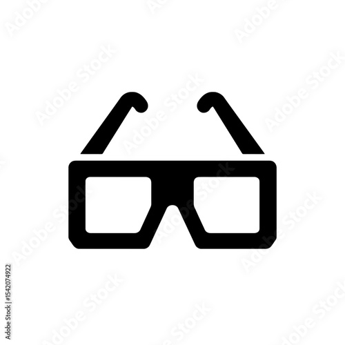 very simple flat and single minimalist D Glasses Silhouettes in black on a white background