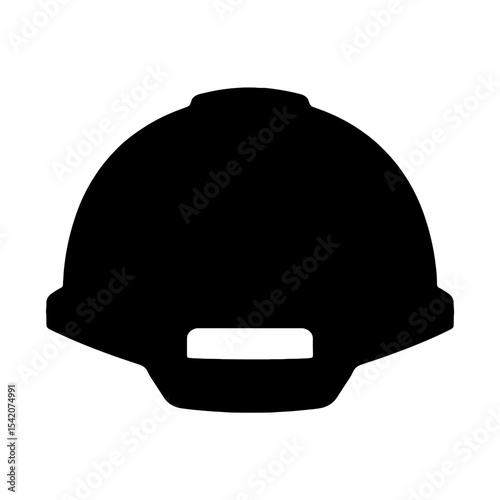 very simple flat and single minimalist Helmet Silhouettes in black on a white background