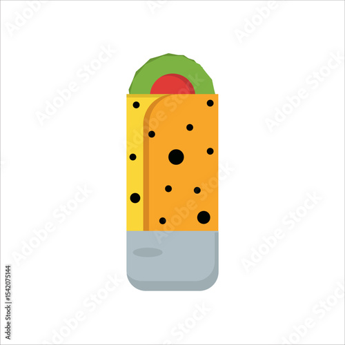 Fast Food Illustration Delicious Burrito Wrap Graphic