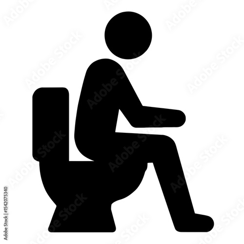 very simple flat and single minimalist Using the Toilet Silhouettes in black on a white background