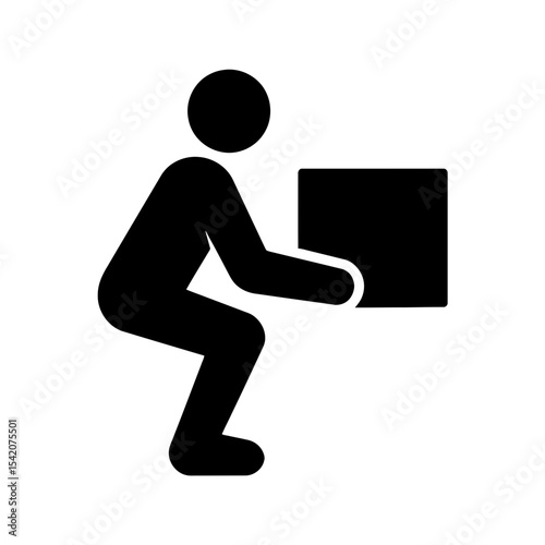 very simple flat and single minimalist Lifting Silhouettes in black on a white background