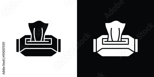 Box tissue icon black silhouette for web, and mobile app