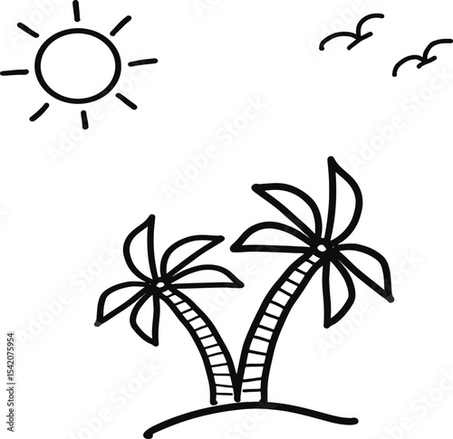 Summer beach icon vector symbol illustration 