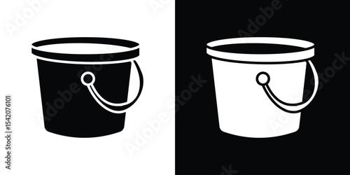Bucket icon black silhouette for web, and mobile app