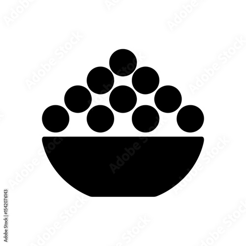 very simple flat and single minimalist Caviar Silhouettes in black on a white background