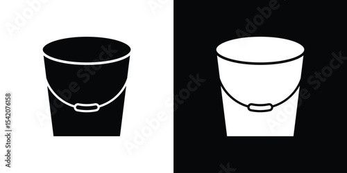 Bucket icon black silhouette for web, and mobile app