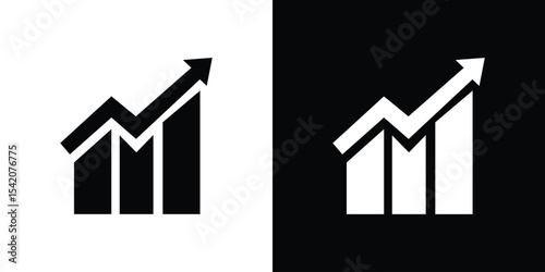 Business growth icon black silhouette for web, and mobile app
