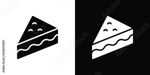 Cake-slice icon black silhouette for web, and mobile app