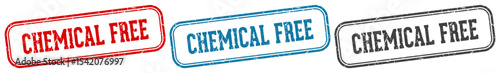 chemical free stamp. chemical free rectangular stamp set isolated on white background