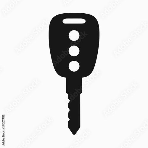 very simple flat and single minimalist Car Keys Silhouettes in black on a white background