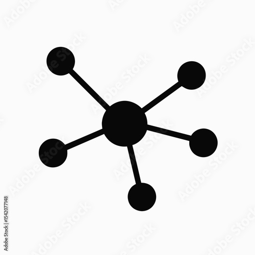 Wallpaper Mural very simple flat and single minimalist Network Graphs Silhouettes in black on a white background Torontodigital.ca