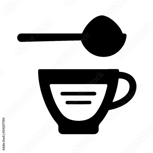 very simple flat and single minimalist Tea Measurments Silhouettes in black on a white background
