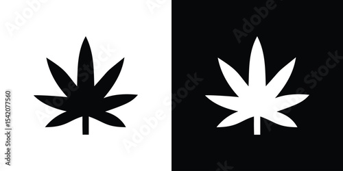 Cannabis icon black silhouette for web, and mobile app
