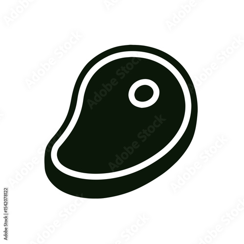 very simple flat and single minimalist Meat Stake Silhouettes in black on a white background