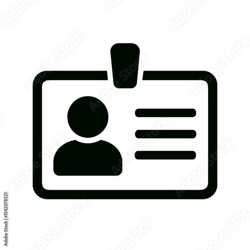 very simple flat and single minimalist Photo ID Silhouettes in black on a white background