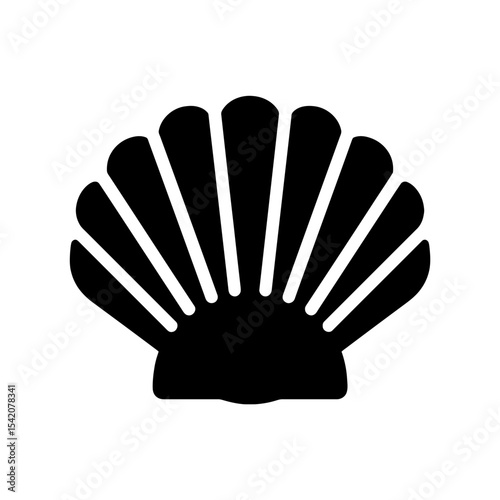 very simple flat and single minimalist Clams Silhouettes in black on a white background