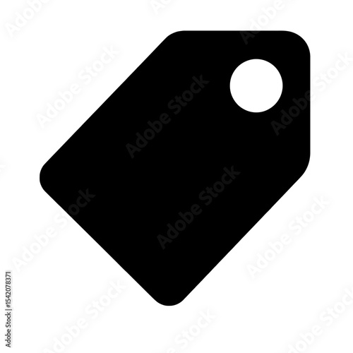 very simple flat and single minimalist Pricetag Silhouettes in black on a white background