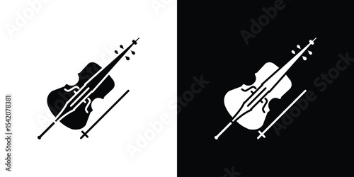 Cello icon black silhouette for web, and mobile app