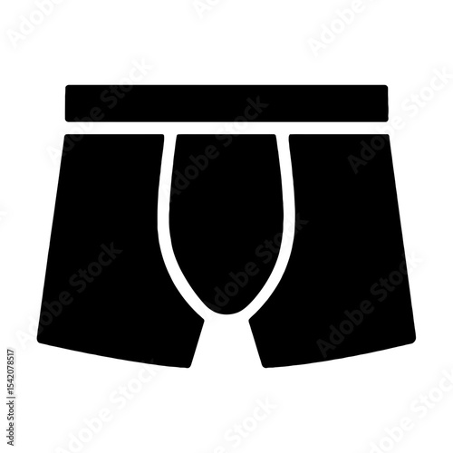 very simple flat and single minimalist Men Trunks Silhouettes in black on a white background