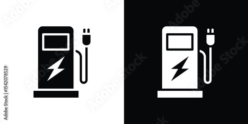 Charging station icon black silhouette for web, and mobile app