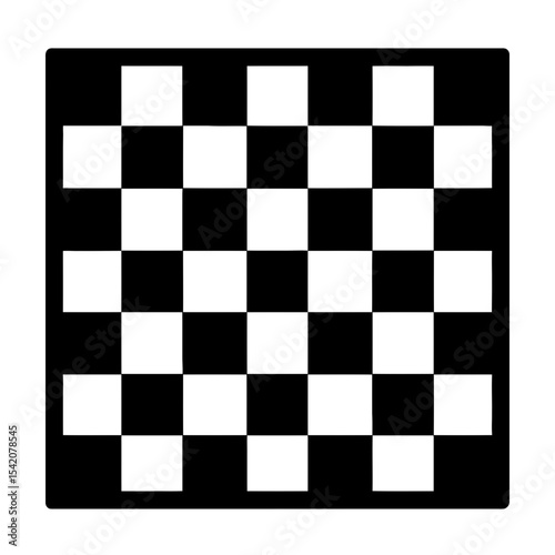 very simple flat and single minimalist on Checkerboard Silhouettes in black on a white background