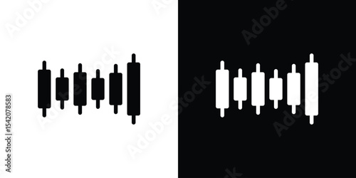 Chart candlestick icon black silhouette for web, and mobile app