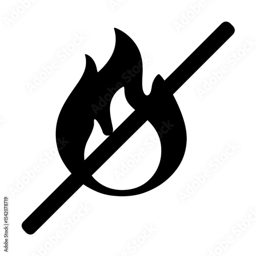 very simple flat and single minimalist Non Flamable Silhouettes in black on a white background