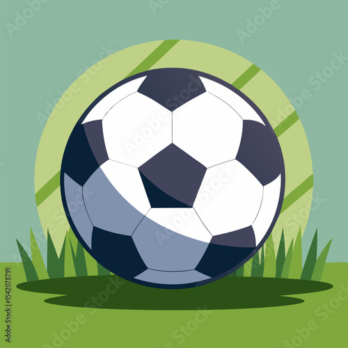 Soccer ball on grass field background illustration
