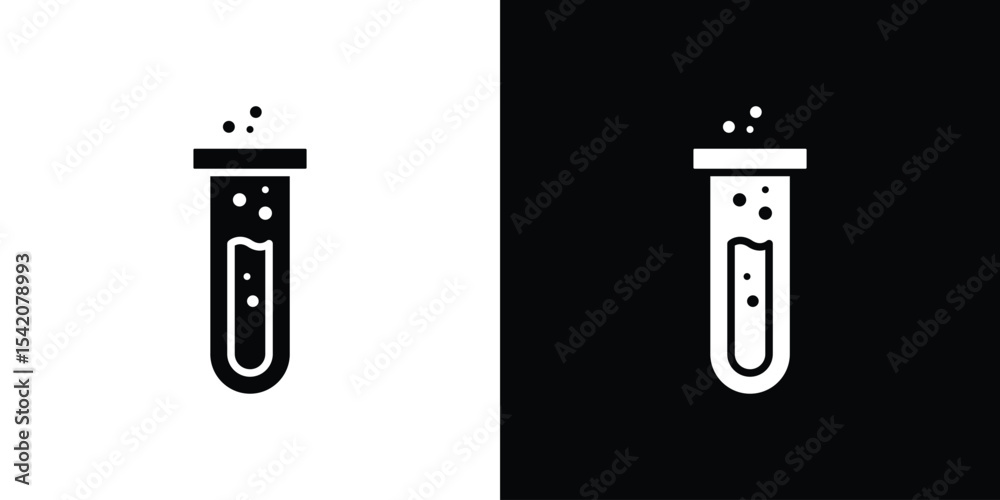 Obraz premium Chemical Tube icon black silhouette for web, and mobile app