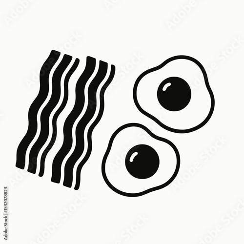 very simple flat and single minimalist Beacon  Eggs Silhouettes in black on a white background