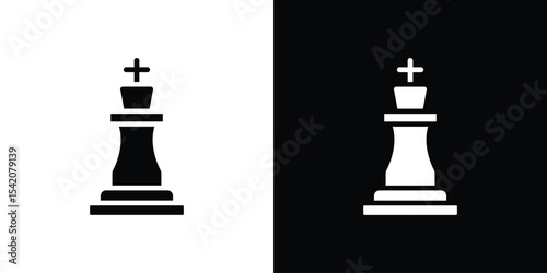 Chess king icon black silhouette for web, and mobile app