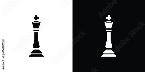 Chess king icon black silhouette for web, and mobile app