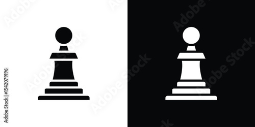 Chess pawn icon black silhouette for web, and mobile app