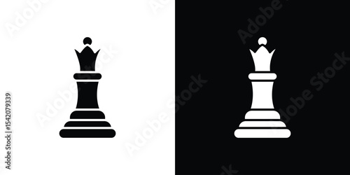 Chess queen icon black silhouette for web, and mobile app