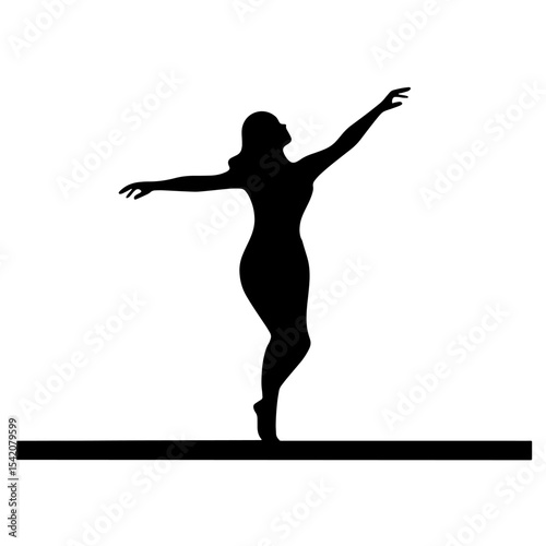 a stunning ballet dancer silhouette, showcasing a graceful pose, perfect for dance studio designs.