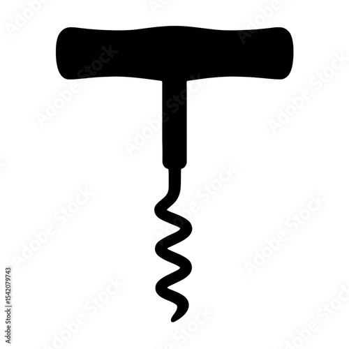 very simple flat and single minimalist Cork Opener Silhouettes in black on a white background
