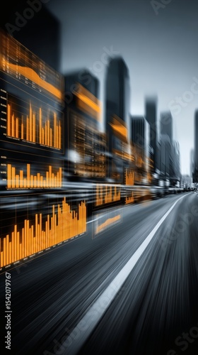 abstract digital tunnel of floating charts and graphs symbolizing automated finance tools