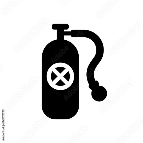 very simple flat and single minimalist Oxygen Tank Silhouettes in black on a white background
