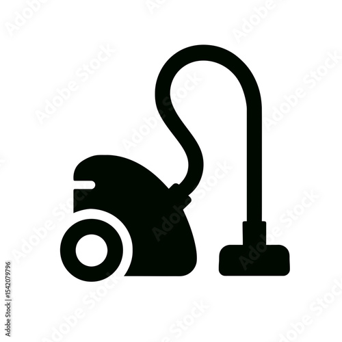 very simple flat and single minimalist Car Vacuum Silhouettes in black on a white background