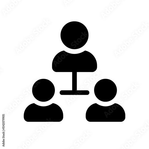 very simple flat and single minimalist Network Group Silhouettes in black on a white background