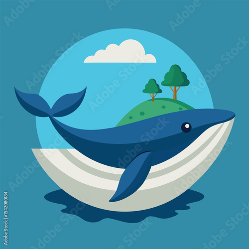 whale with island on its back