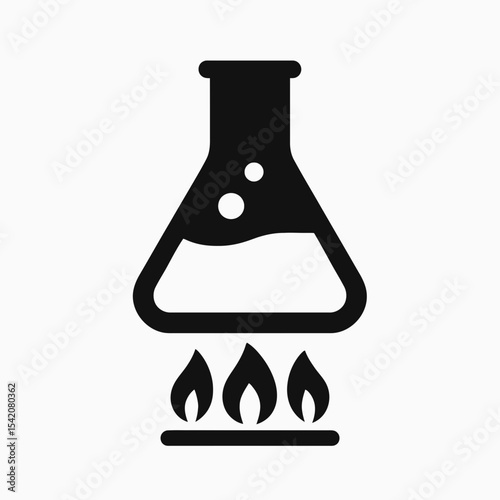 very simple flat and single minimalist Heating Flask Silhouettes in black on a white background