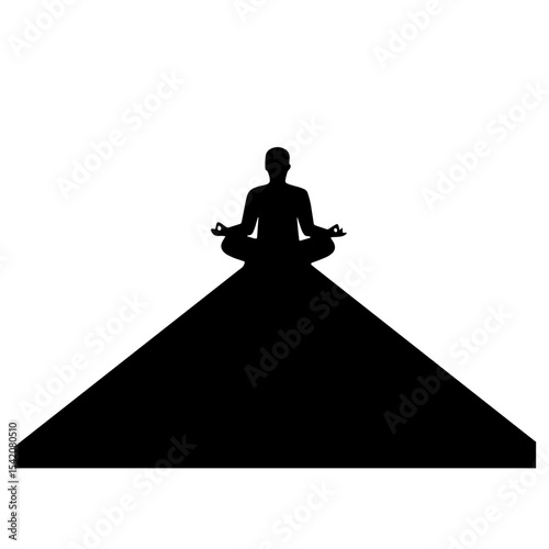 silhouette of a person in a meditative pose, promoting wellness, balance, and spiritual health.