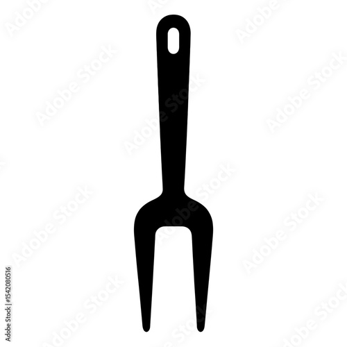 very simple flat and single minimalist Grill Fork Silhouettes in black on a white background