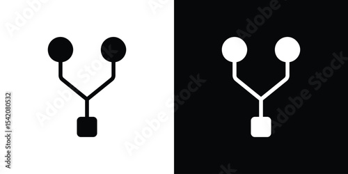 Code Fork icon black silhouette for web, and mobile app